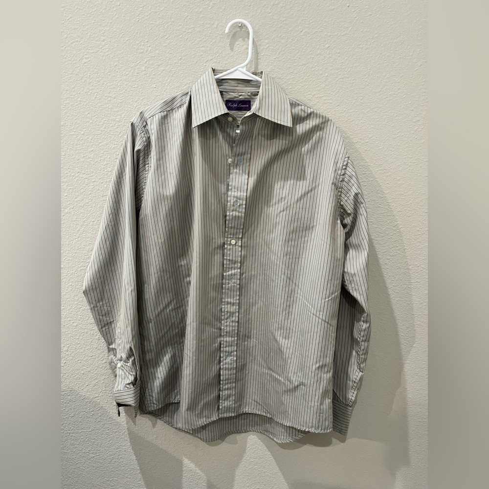 Ralph Lauren Gray Striped Dress Shirt